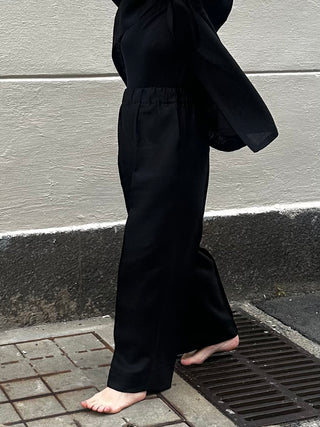 Seam Trousers | Lin | Sort