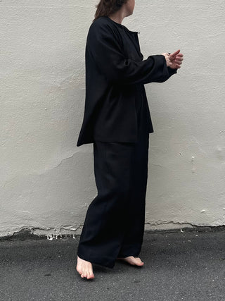 Seam Trousers | Lin | Sort