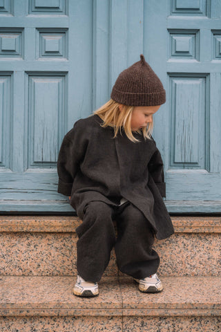 Simple Jacket | Japansk lin/ull | Anthracite Brown