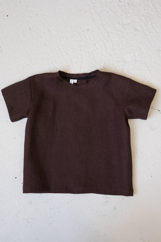Short Sleeve Base Top | Lin | Brown