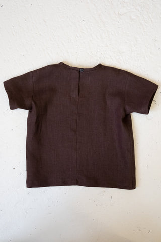 Short Sleeve Base Top | Lin | Brown