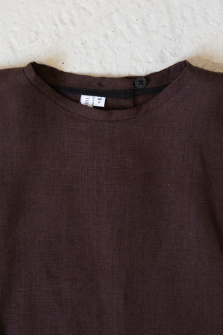 Short Sleeve Base Top | Lin | Brown