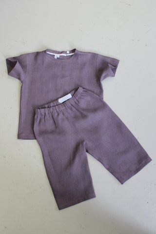 Short Sleeve Base Top | Lin | Dusty Lilac