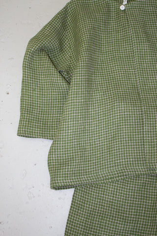 Simple Jacket | Lin | Green/Pale Pink Squares