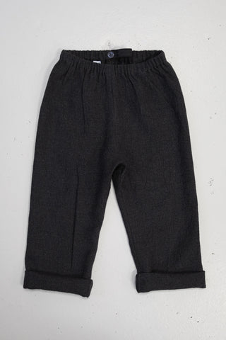 Basic Trousers | Japansk lin/ull | Anthracite Brown