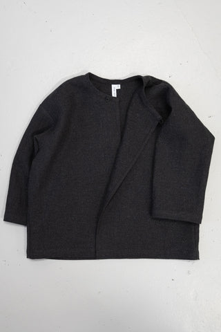 Simple Jacket | Japansk lin/ull | Anthracite Brown