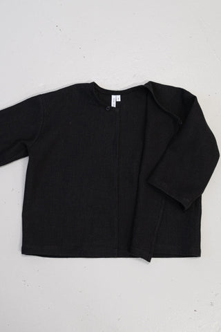 Simple Jacket | Japansk lin/ull | Sort