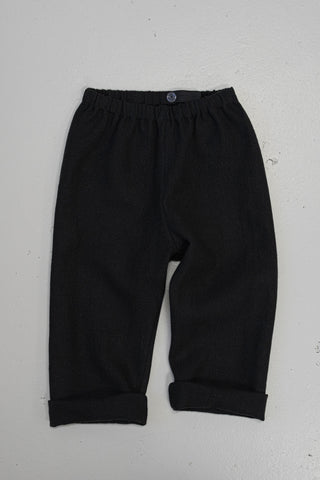 Basic Trousers | Japansk lin/ull | Sort