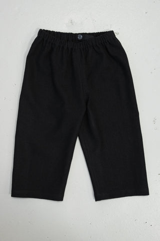 Wide Trousers | Japansk lin/ull | Sort