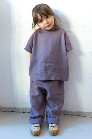 Short Sleeve Base Top | Lin | Dusty Lilac