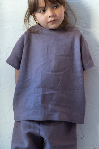 Short Sleeve Base Top | Lin | Dusty Lilac