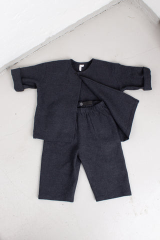 Simple Jacket | Japansk lin/ull | Deep Stone Blue