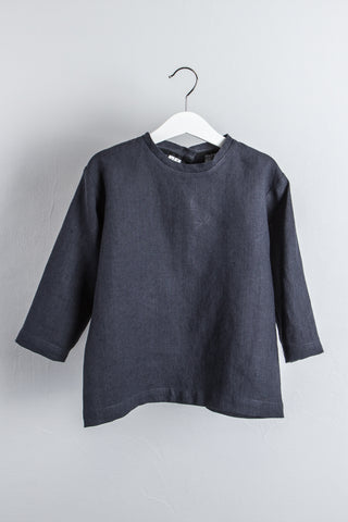 Long Sleeve Base Top | Lin | Stone Blue