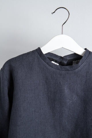 Long Sleeve Base Top | Lin | Stone Blue