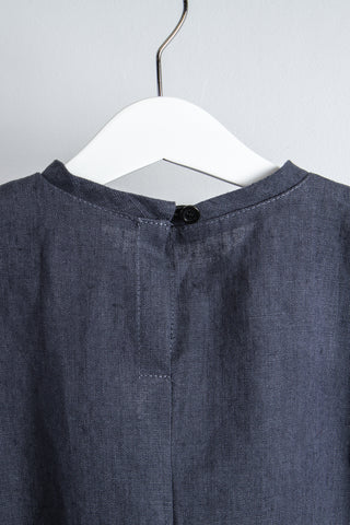 Short Sleeve Base Top | Lin | Stone Blue