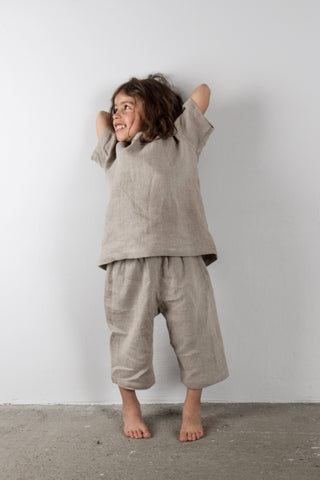 Wide Trousers | Lin | Natur