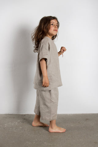 Wide Trousers | Lin | Natur