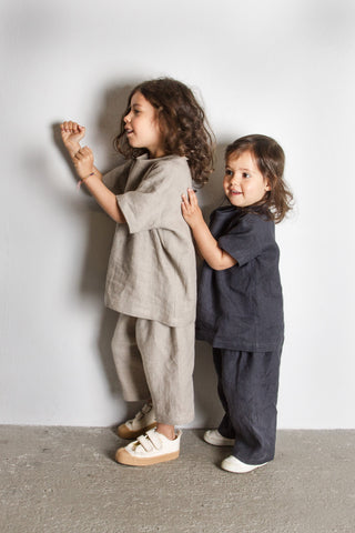 Wide Trousers | Lin | Natur