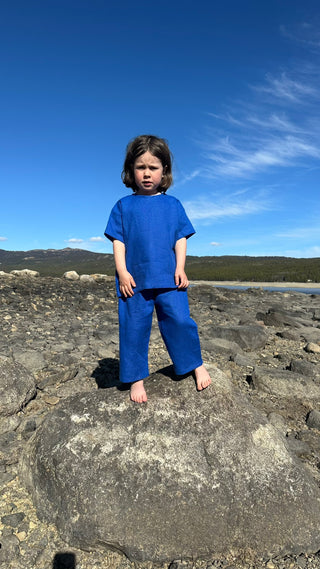 Wide Trousers | Lin | Cobalt