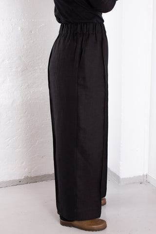 Seam Trousers | Lin | Sort