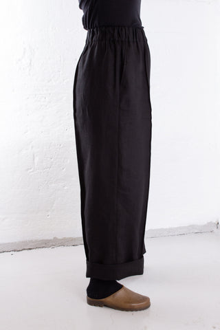 Seam Trousers | Lin | Sort