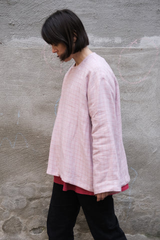 Simple Jacket | Lin | Green Pale Pink Squares