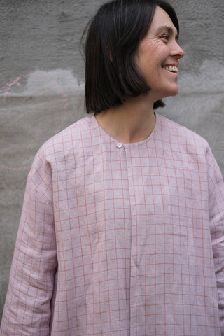 Simple Jacket | Lin | Green Pale Pink Squares