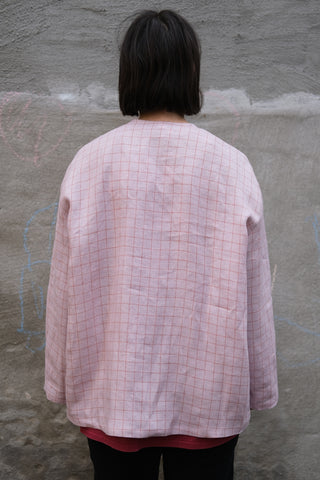 Simple Jacket | Lin | Green Pale Pink Squares