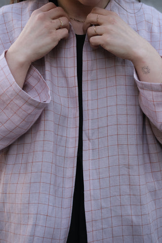 Simple Jacket | Lin | Green Pale Pink Squares
