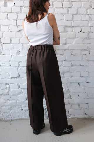 Seam Trousers | Lin | Brown