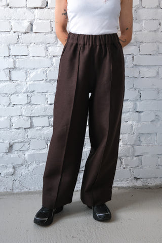 Seam Trousers | Lin | Brown