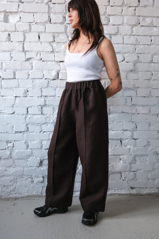 Seam Trousers | Lin | Brown