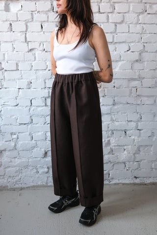 Seam Trousers | Lin | Brown
