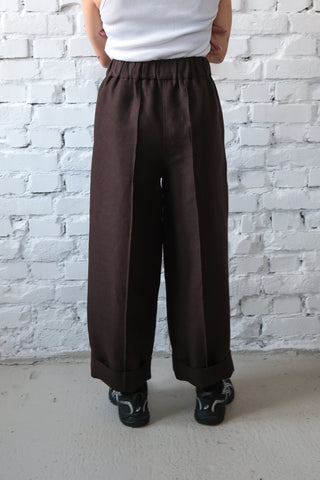 Seam Trousers | Lin | Brown