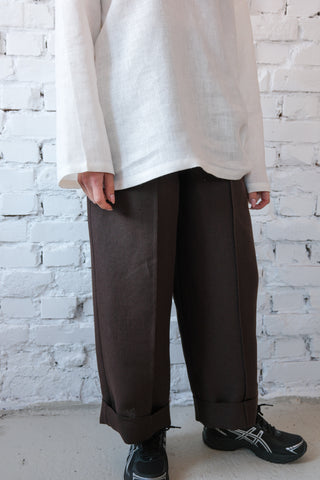 Seam Trousers | Lin | Brown
