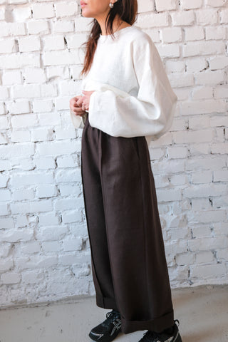 Seam Trousers | Lin | Brown
