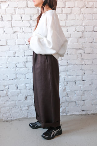 Seam Trousers | Lin | Brown