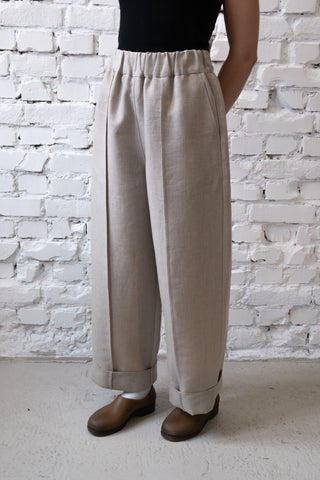 Seam Trousers | Lin | Natur