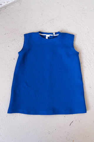 Simple Dress - med og uten erme | Lin | Cobalt