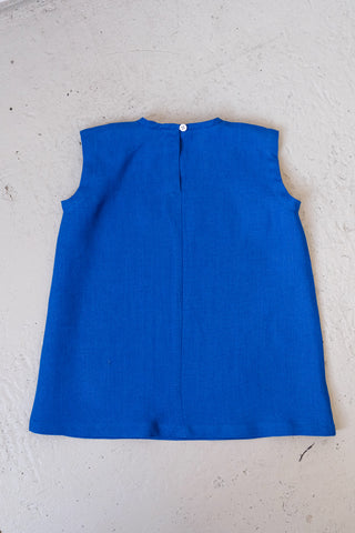 Simple Dress - med og uten erme | Lin | Cobalt