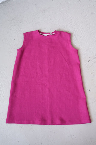 Simple Dress - uten erme | Lin | Magenta