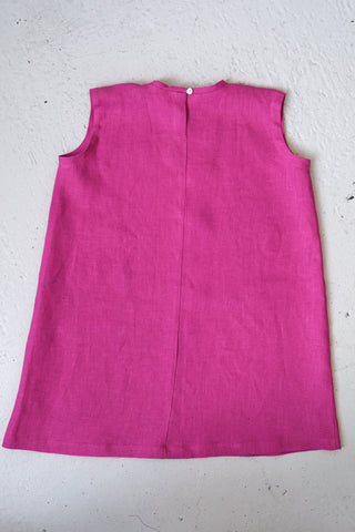 Simple Dress - uten erme | Lin | Magenta