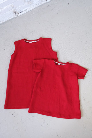 Simple Dress - uten erme | Lin | Classic Red