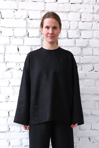 Long Sleeve Base Top | Lin | Sort