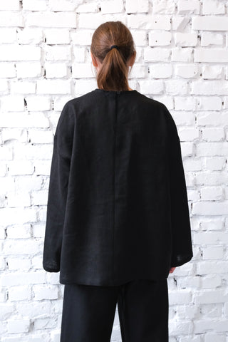 Long Sleeve Base Top | Lin | Sort