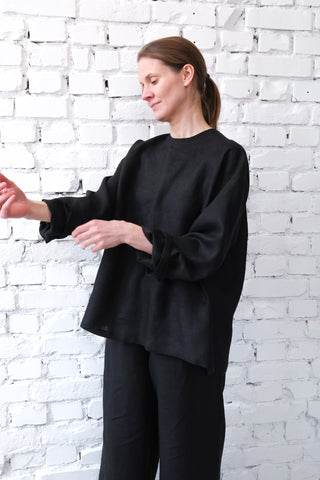 Long Sleeve Base Top | Lin | Sort