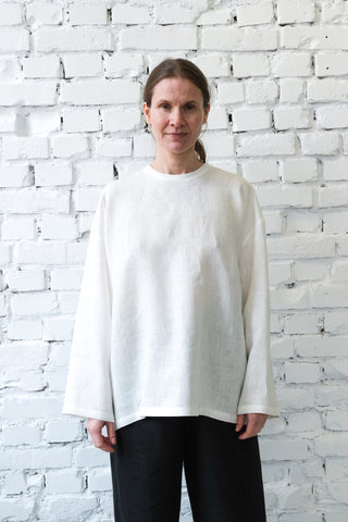 Long Sleeve Base Top | Lin | Hvit