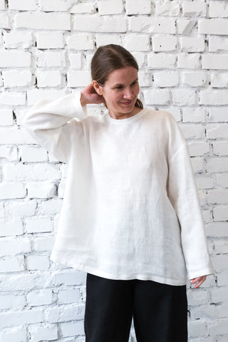 Wide Long Sleeve Base Top | Lin | Alle farger