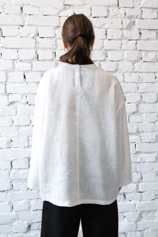 Long Sleeve Base Top | Lin | Hvit
