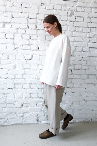 Long Sleeve Base Top | Lin | Hvit